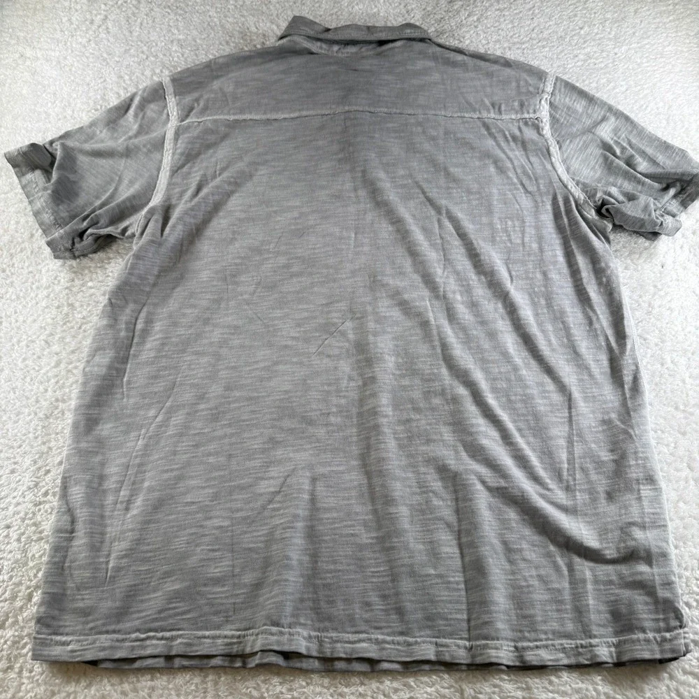 Tommy Bahama Mens Polo Shirt Size Large Pima Gray Performance Short Sleeve